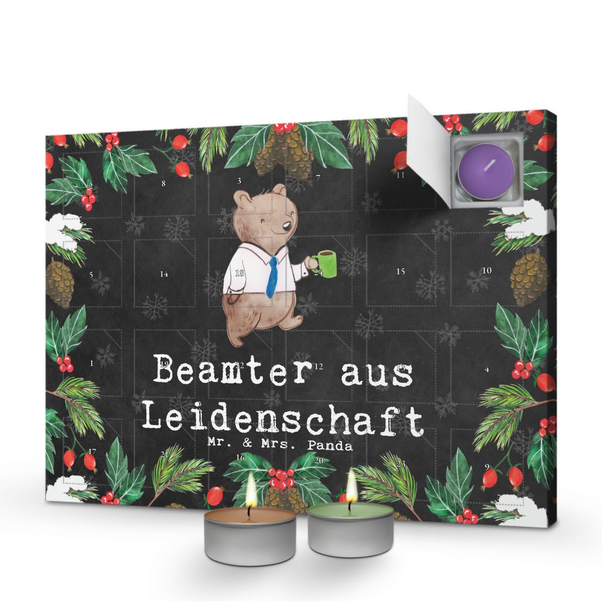 Mr. & Mrs. Panda Geurkaars Adventskalender Ambtenarenpassie - Zwart