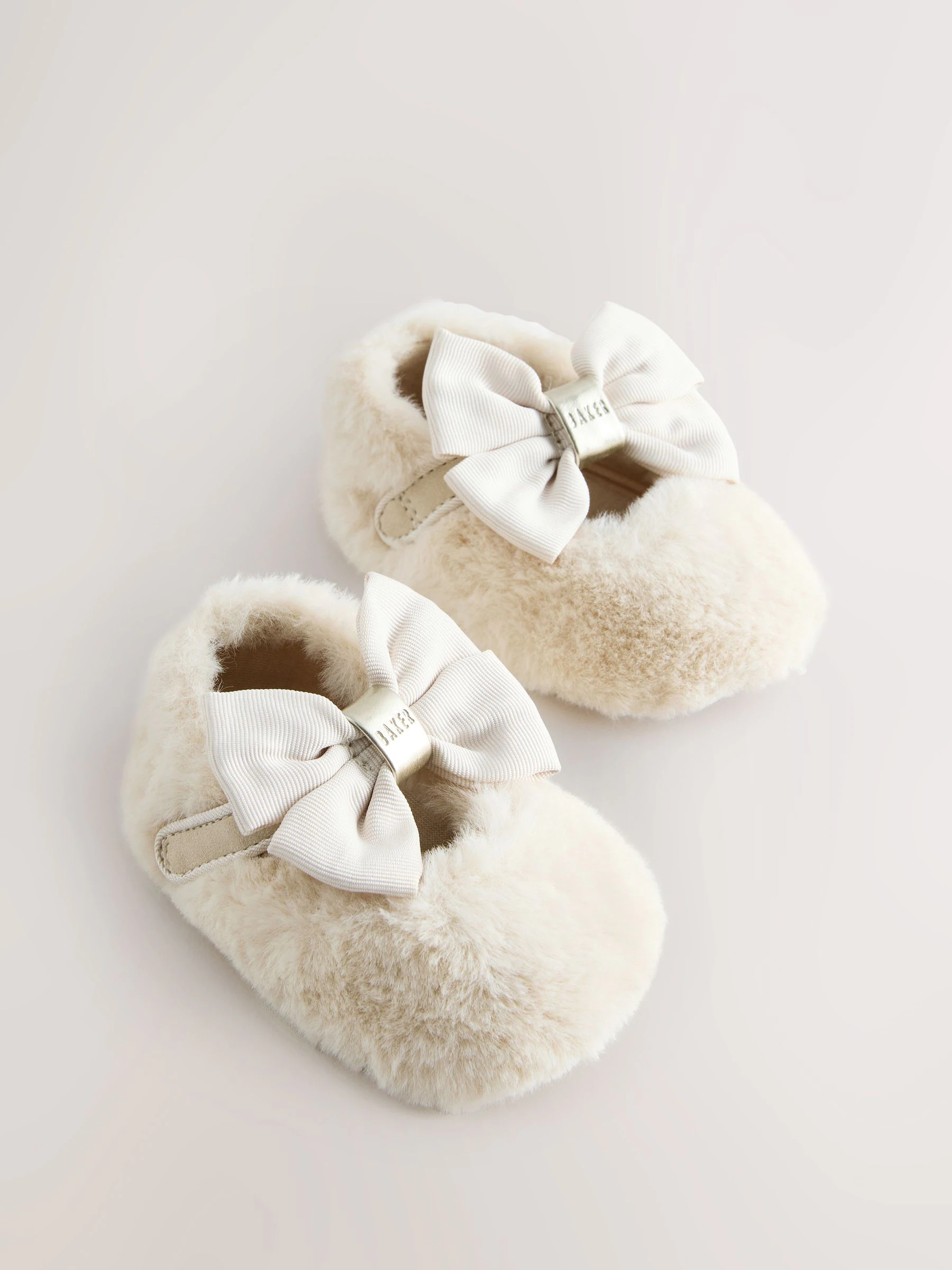 Botkleurig Borg - Baker by Ted Baker babyslofjes met strik voor meisjes