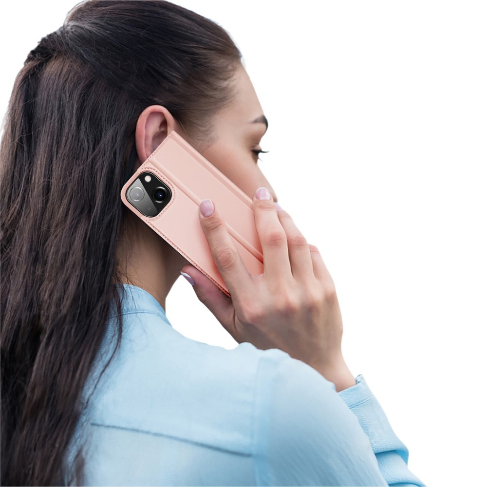 iPhone 14 Flip Wallet Cover Leder Tasche - Roségold