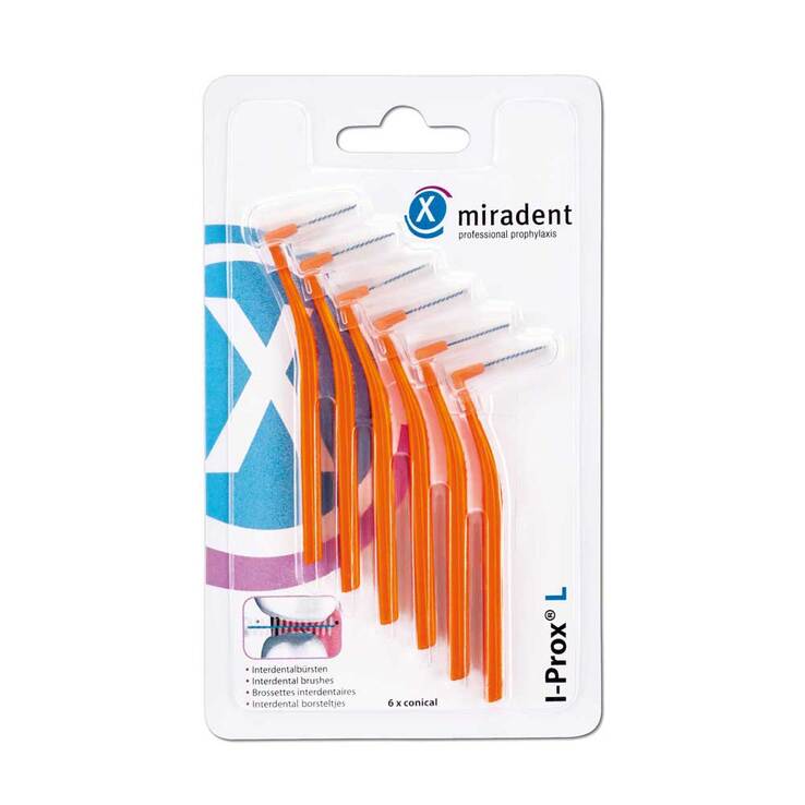 Miradent Interdentalbürste I-Prox L 0,8 mm orange, 6 St