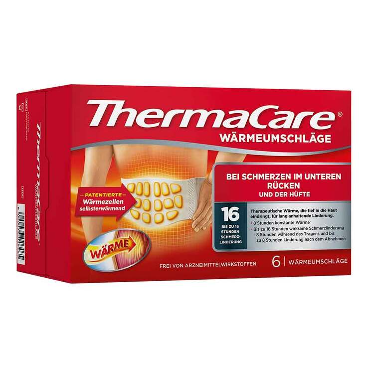 Thermacare Rückenumschläge S-XL zur Schmerzlinderung, 2x6 St