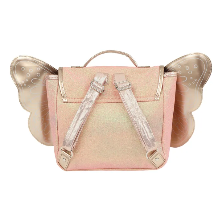 Caramel & Cie Cartable Papillon Paillette | Corail