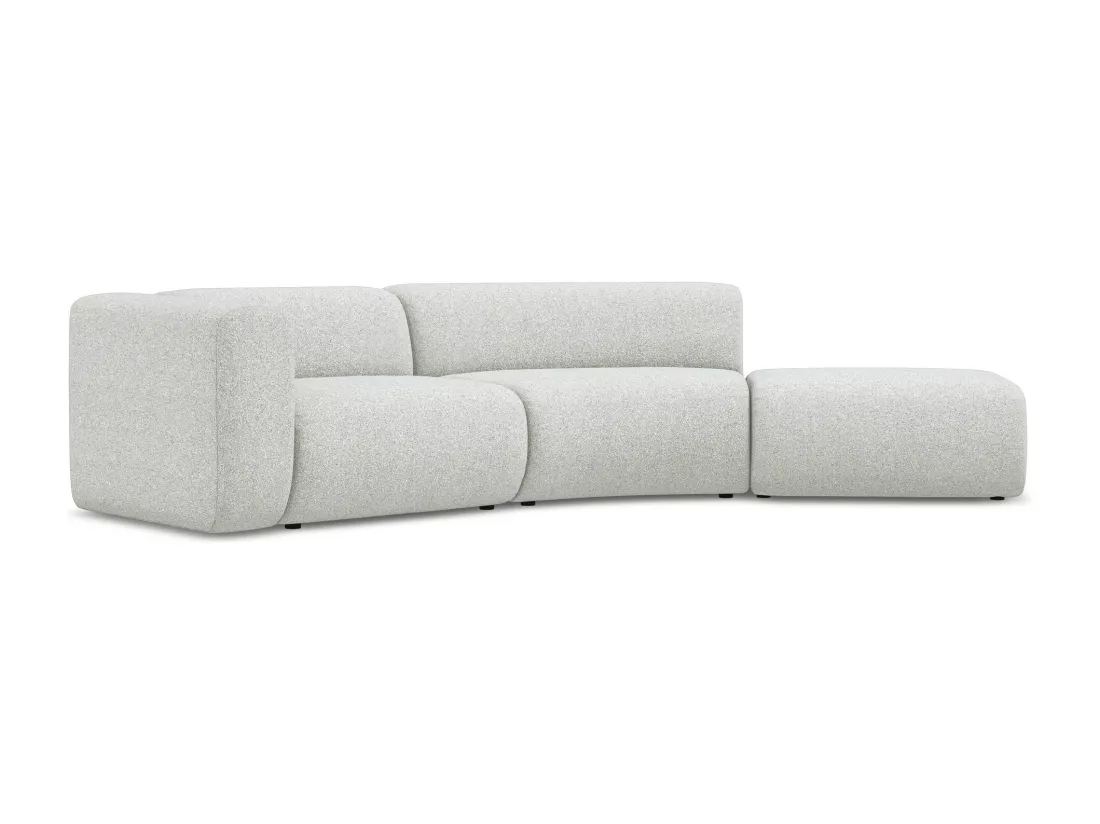 Canapé modulable 4 places droit en tissu texturé - beige - EKAHI
