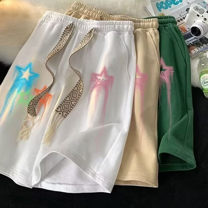 Cowpow - Zweetshorts met trekkoord en sterrenprint