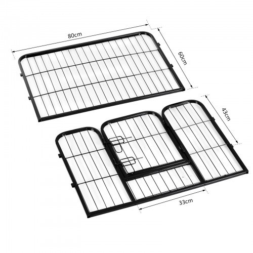 Parque infantil PawHut com porta dupla, preto