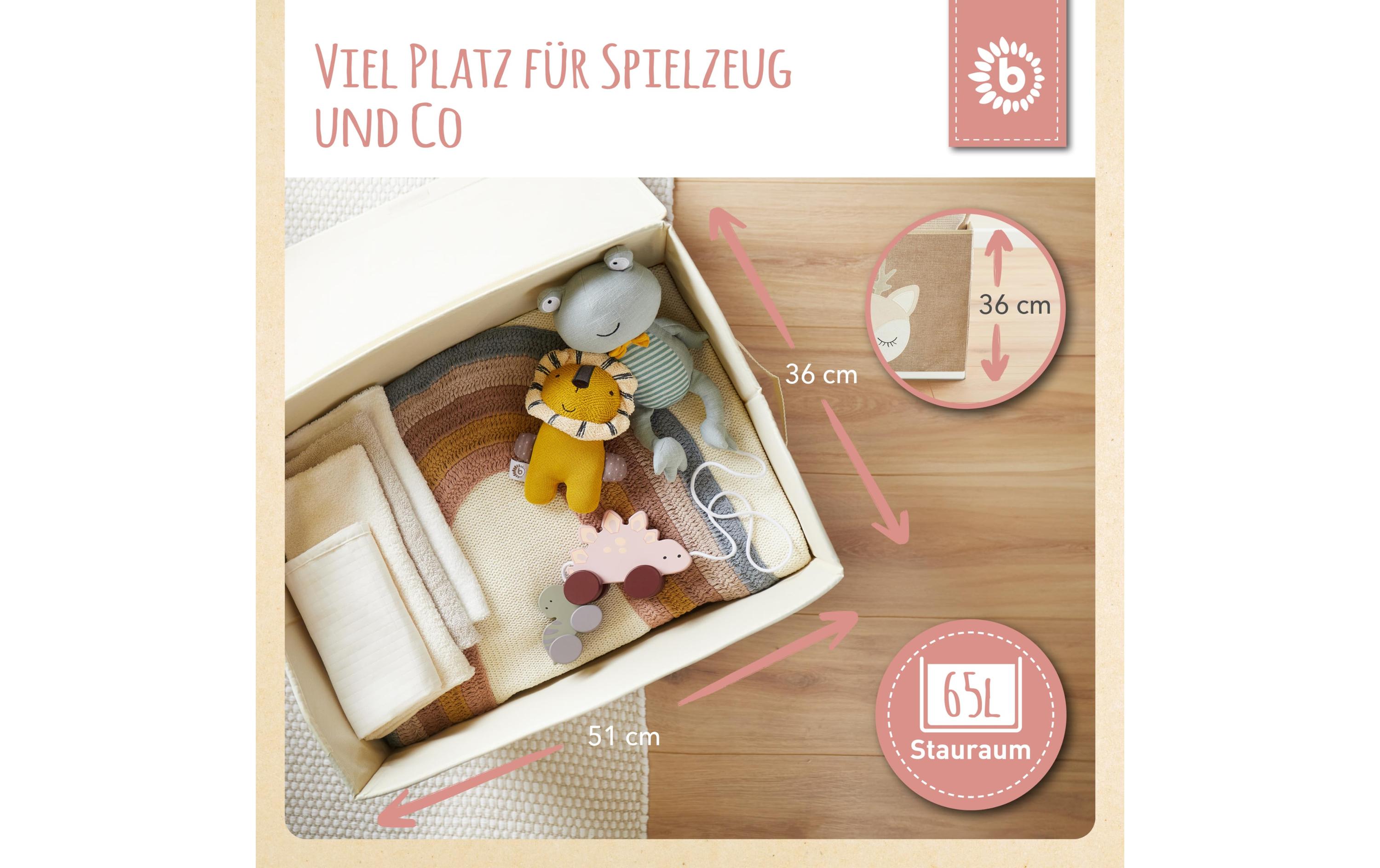 Aufbewahrungsbox Ella mit Deckel HirschSpielzeugbox mit Deckel