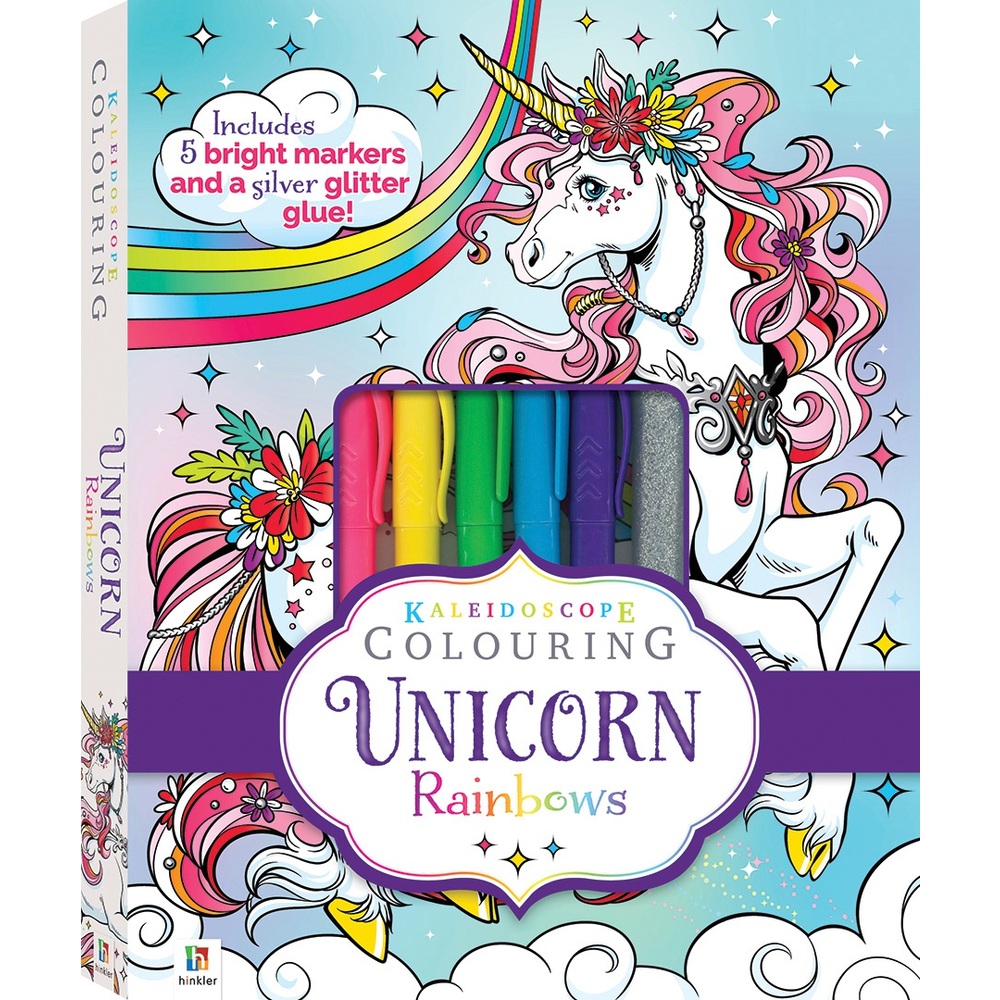 Kaleidoskop-Malbuch: Einhorn-Regenbögen