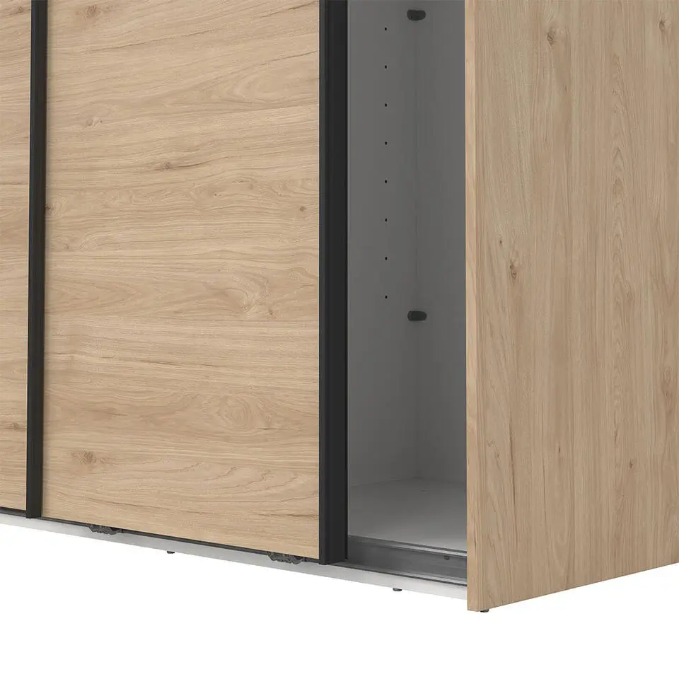 Hioshop Como schuifdeurkast 2 deuren 120x220cm eikdecor