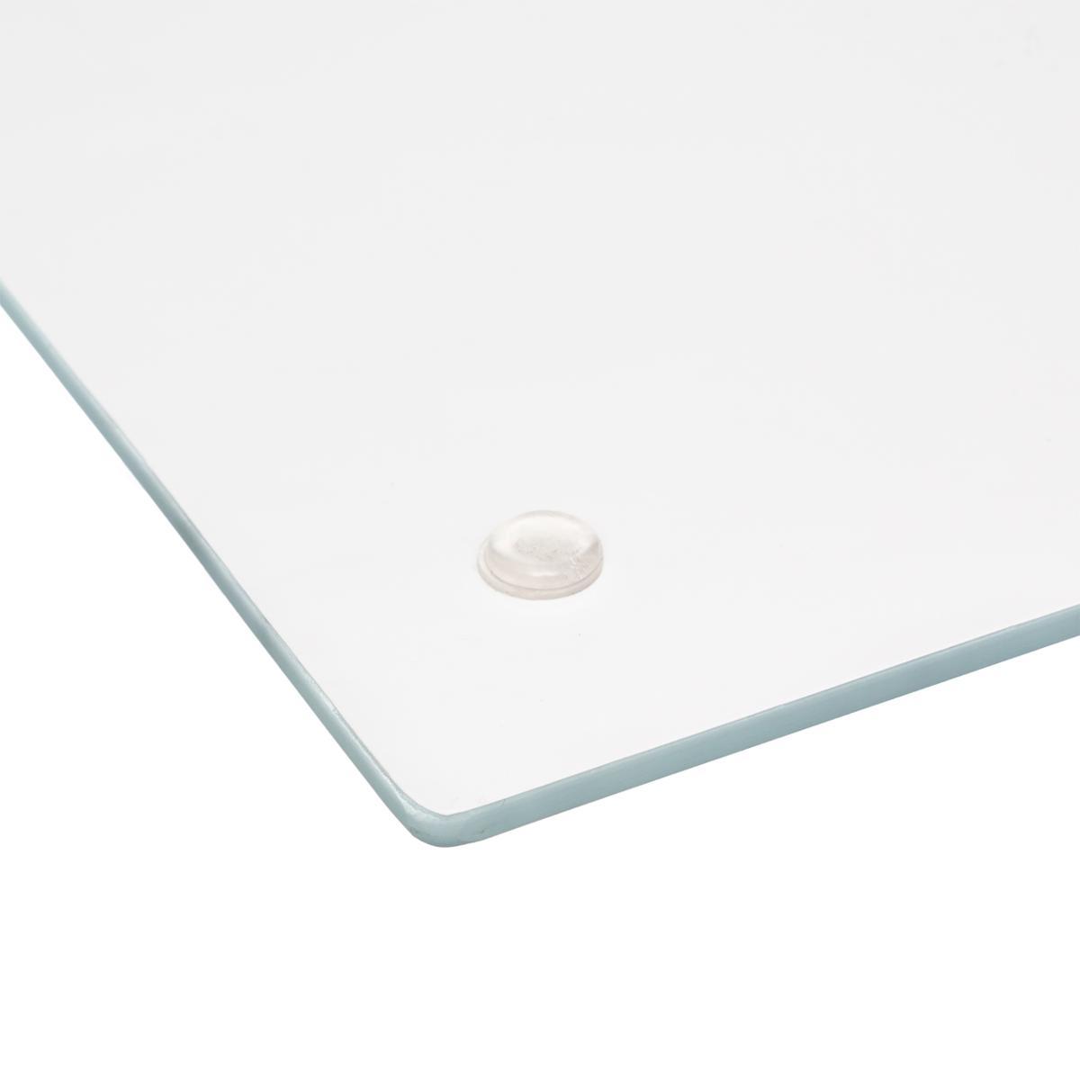PLANCHE A DECOUPER VERRE 40X30CM MARBRE BLANC