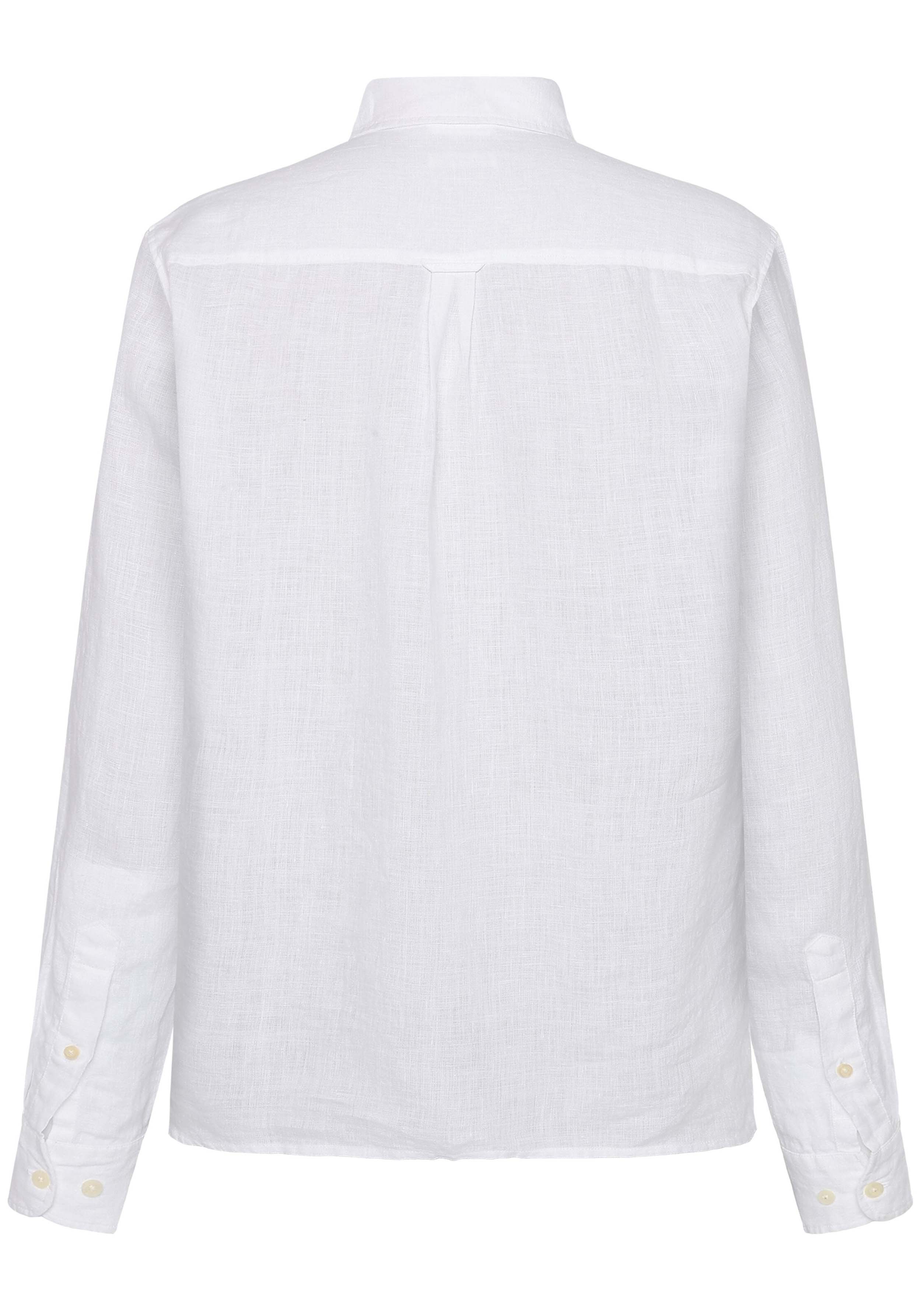 Knowledge Cotton Apparel Leinenhemd Regular Linen Shirt Bright White