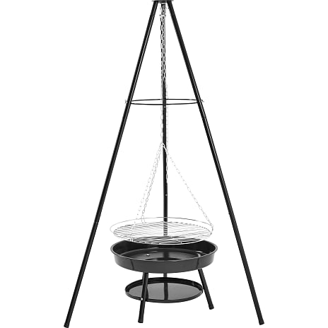 Treviso tripod bålsted m/bålfad og rist - sort