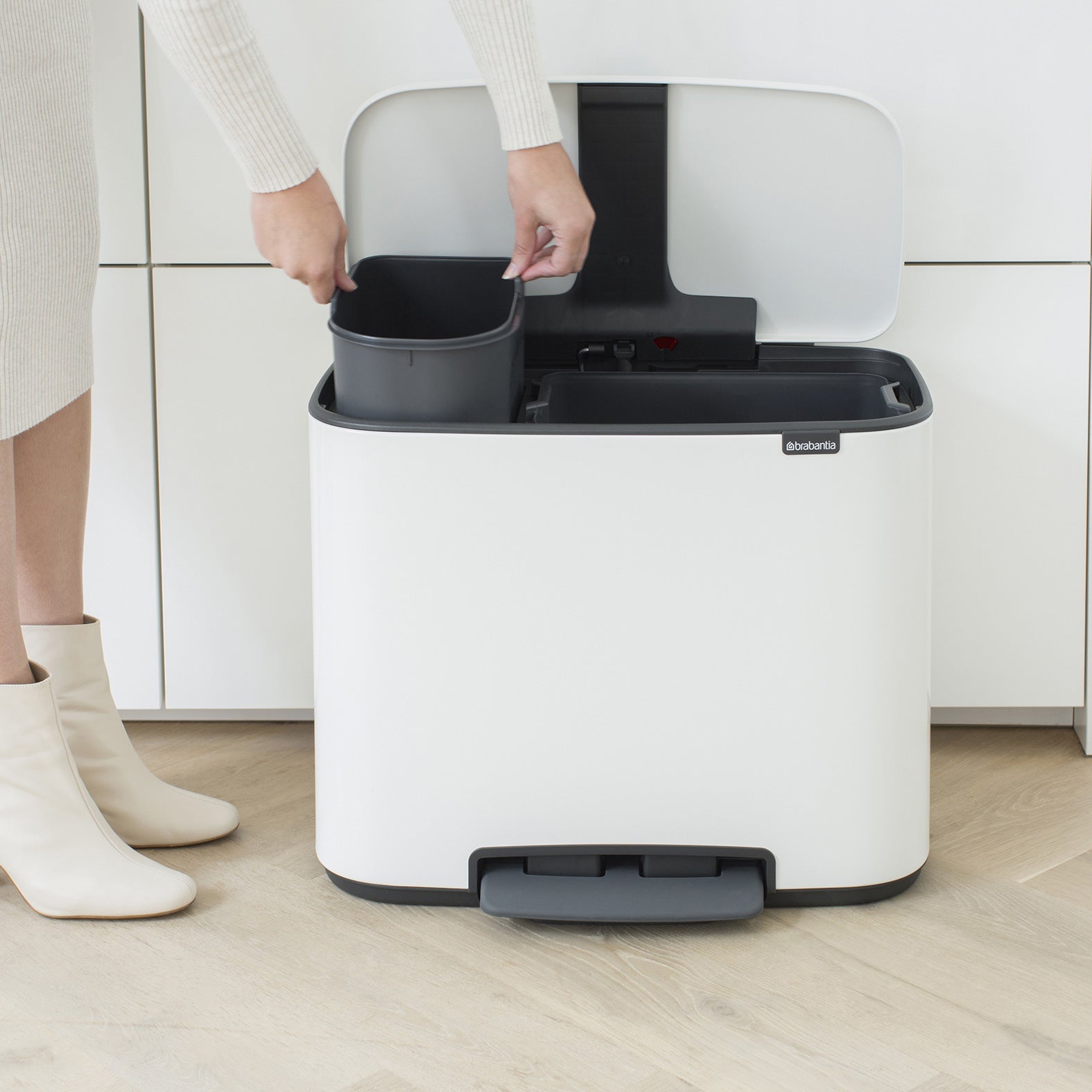 Brabantia Bo Pedaalemmer 11 +  23 L - Wit