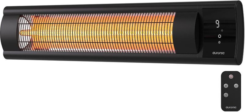 Auronic Terrasverwarmer - XL - Infrarood Verwarming - Elektrische Heater - 25m2 - 3000W - Afstandsbediening - 9 Standen - Zwart