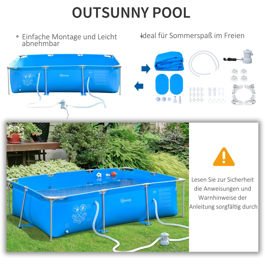 Outsunny Swimmingpool blau