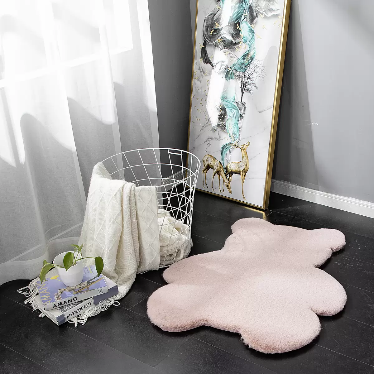 Kinderteppich getuftet Bunny Shape Rosa