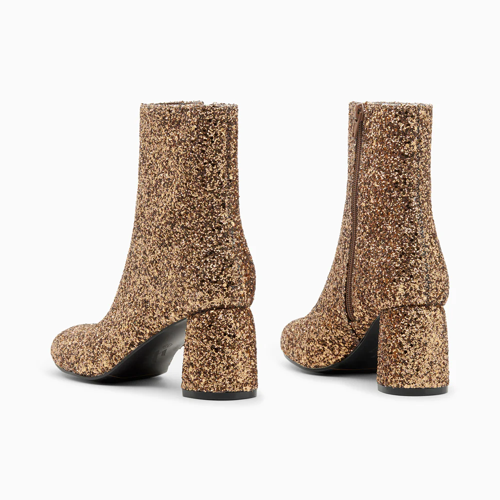 Bottines-Bottines pailletées Londres bronze à talon