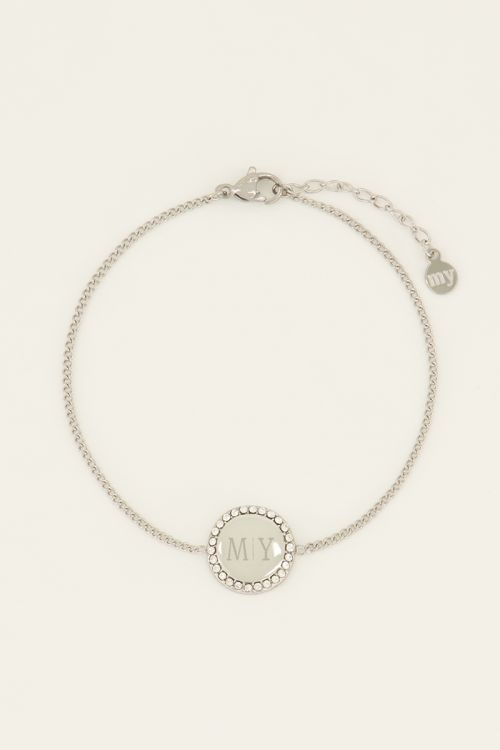 Atelier armband met ronde strass bedel