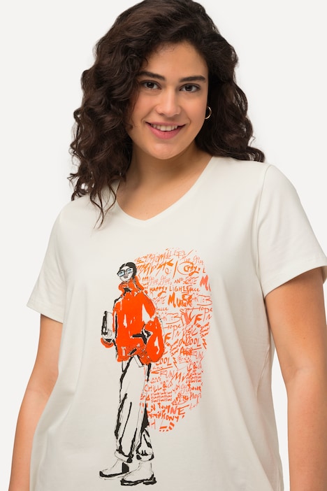 T-Shirt, Lady, V-Ausschnitt, Halbarm