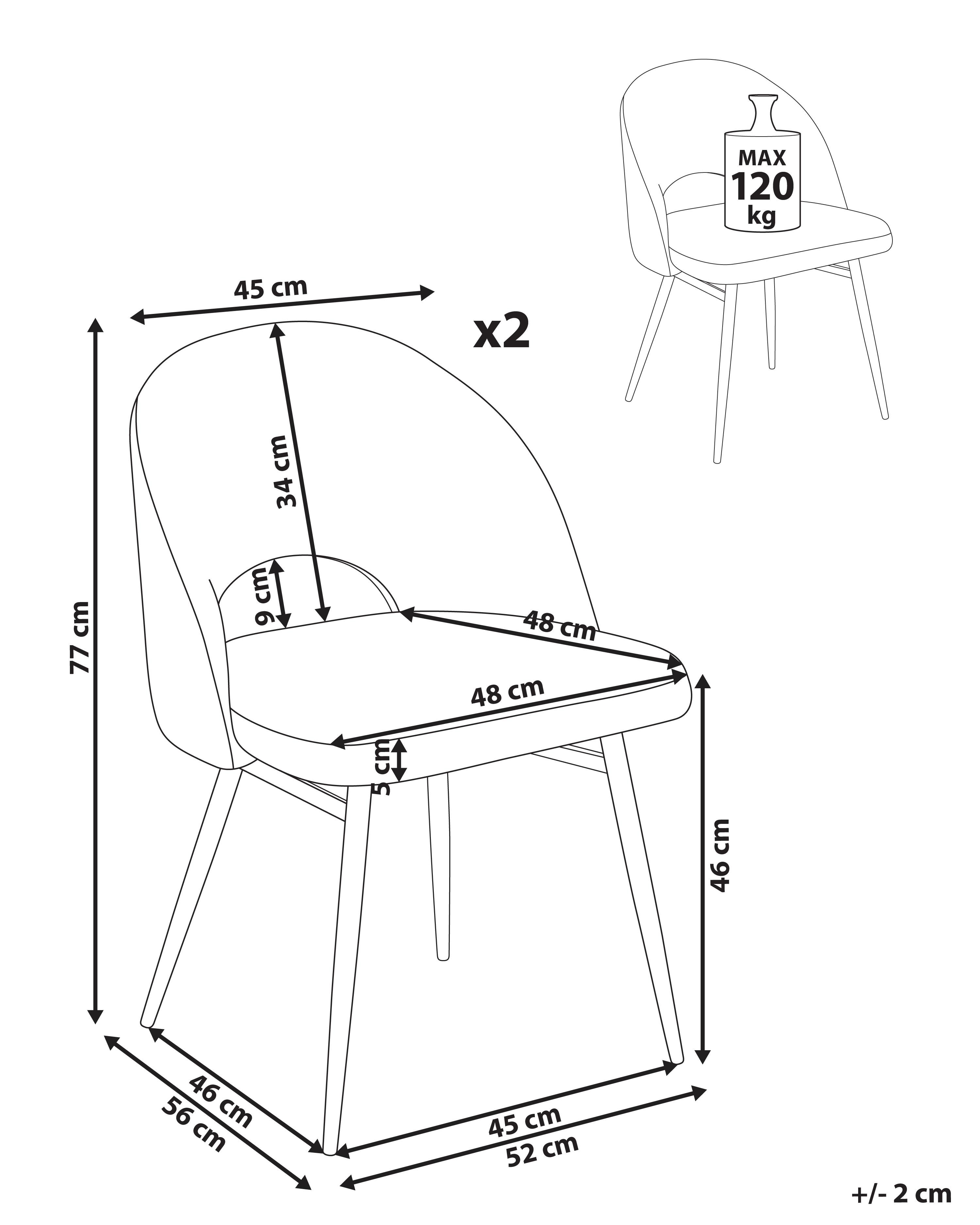 Set van 2 eetkamerstoelen ONAGA Bouclé Wit