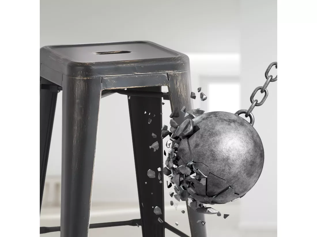 Lot de 4 Tabouret de bar - Métal - Noir-Or - Joshua