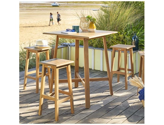 HESPERIDE - Table de jardin haute tiwi en acacia - 4 places