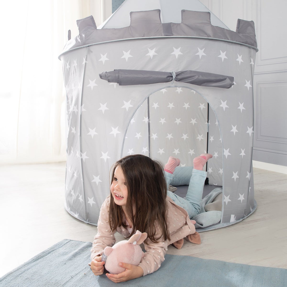 ROBA Speeltent Ridderkasteel 'Sterren' - Stoffen Speelhuis - incl. Tas