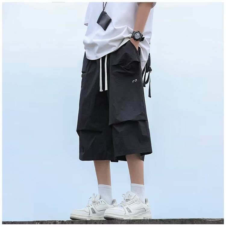 deersweeti - Effen cargoshorts met trekkoordtaille