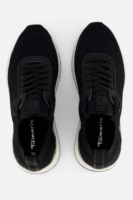 Tamaris Gold Comb Sneakers zwart Textiel