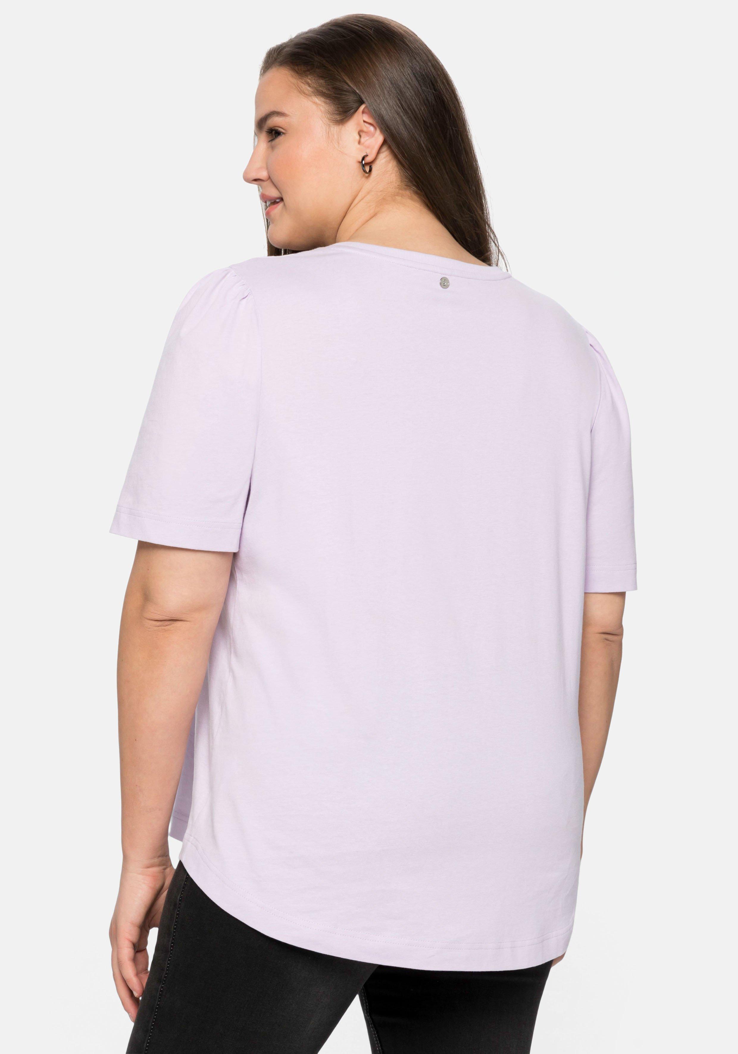 Shirt aus Jersey, mit V-Ausschnitt und Frontdruck