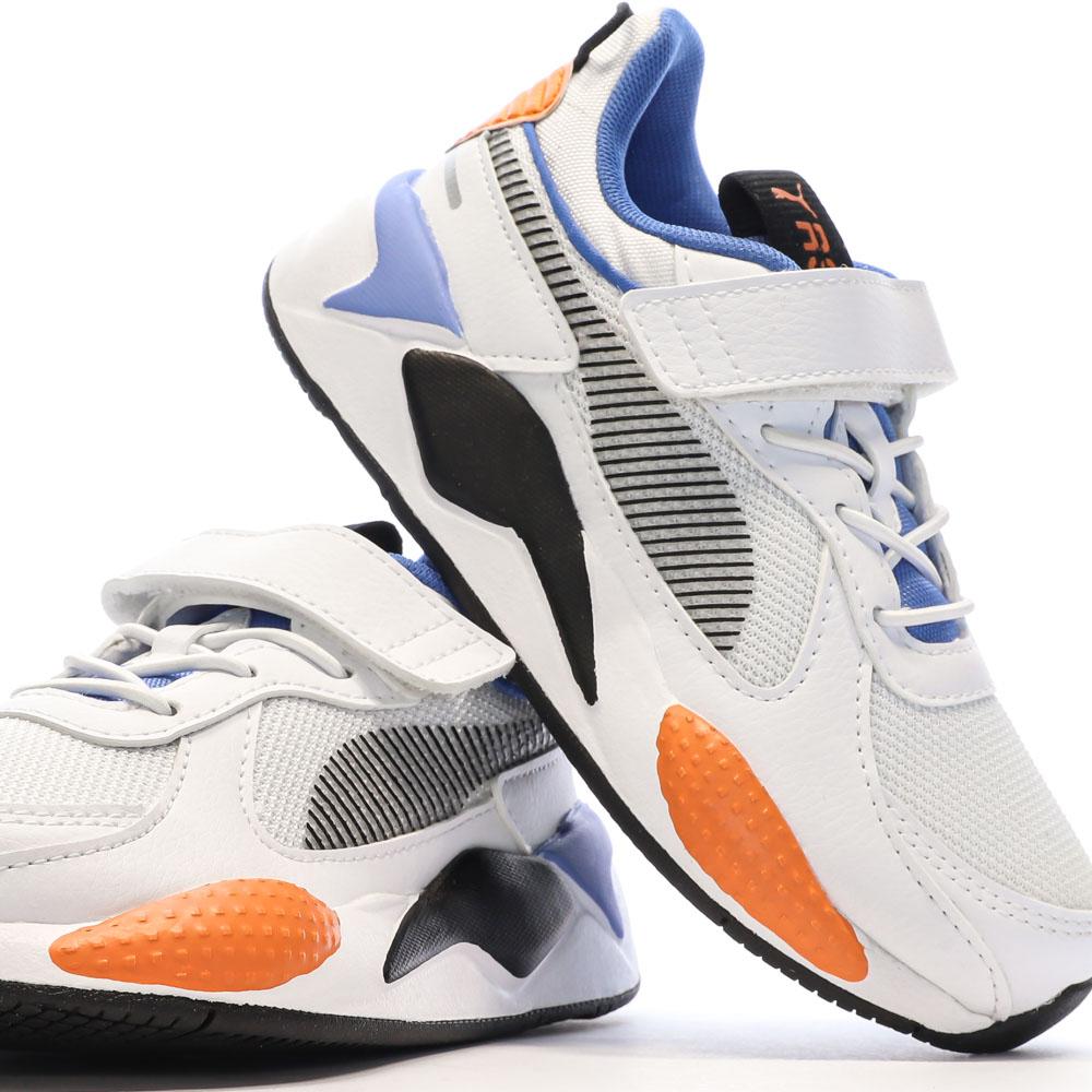 Puma Baskets Blanches/Bleu/Orange Garçon Puma 395555-03