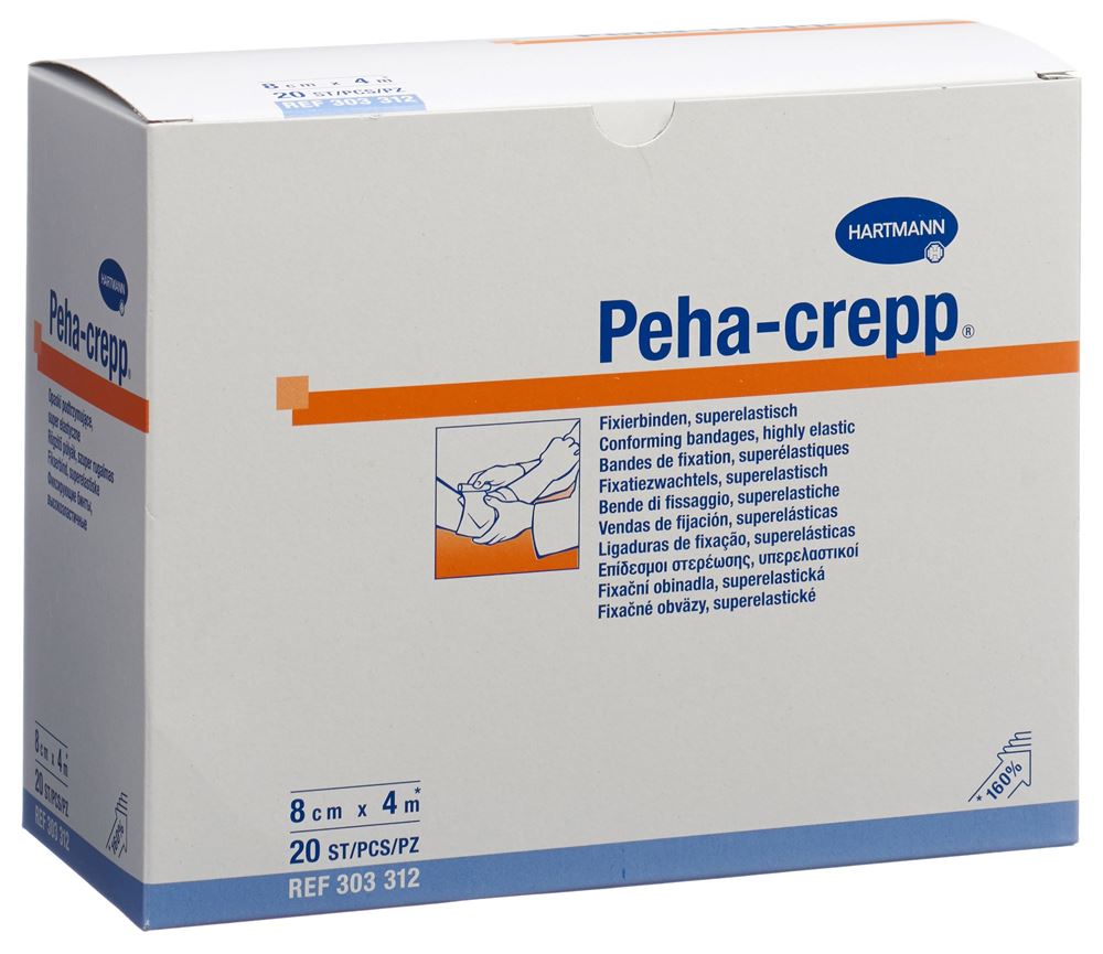 Peha Kreppbinde 4mx8cm weiss 20 Stk