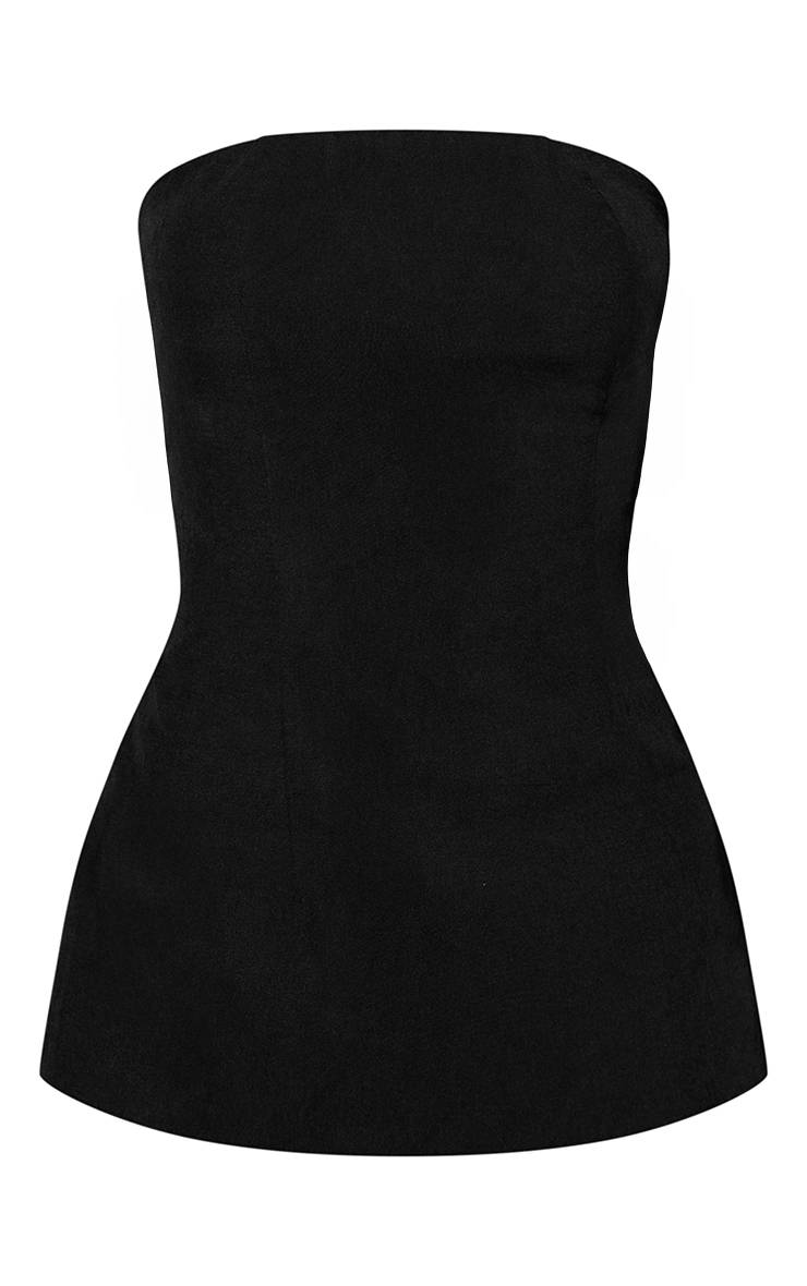 Noir Haut Bandeau Long Ajusté Coordonné