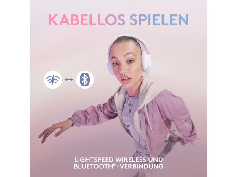 Logitech Headset G735 Weiss Kabelloses Gaming-Headset mit Lightspeed-Empfänger und dezenter RGB-Beleuchtung