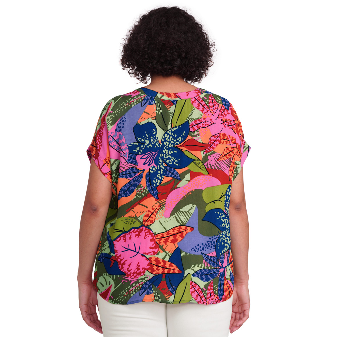 Gina Benotti Damen Bluse mit Allover-Print hellgrün / bunt