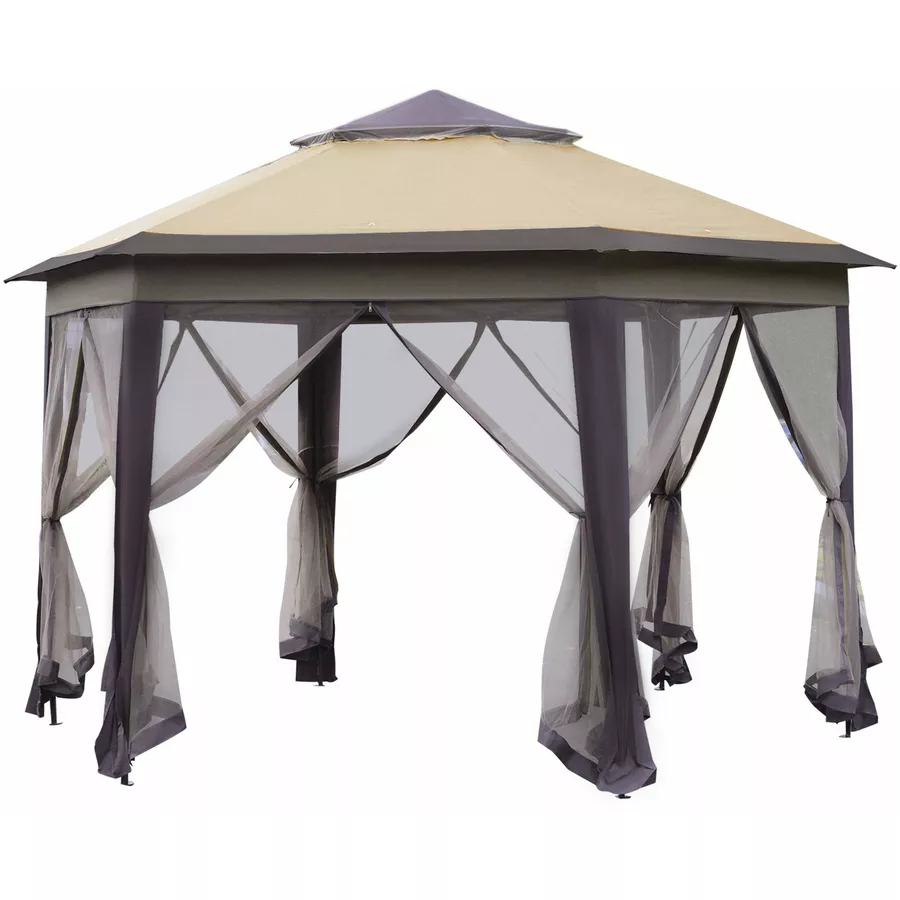 Outsunny Faltpavillon mit Tragetasche beige