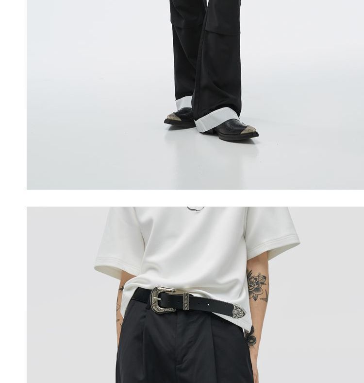 Nahagin - Uitlopende tweekleurige pantalon