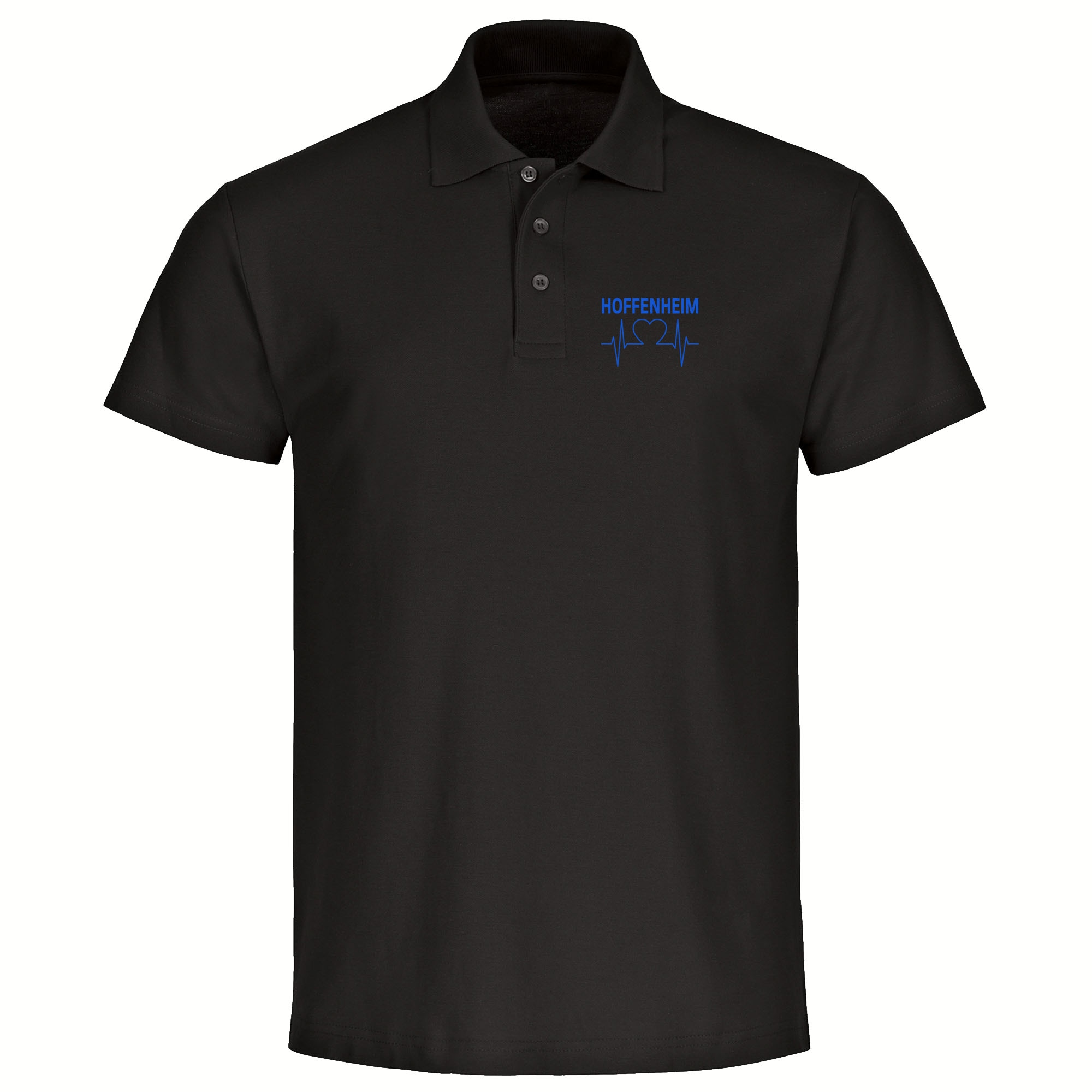multifanshop® Poloshirt - Hoffenheim - Herzschlag - Druck blau