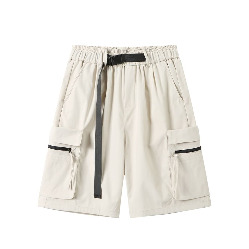 Obikan - Mid Rise Plain Cargo Shorts