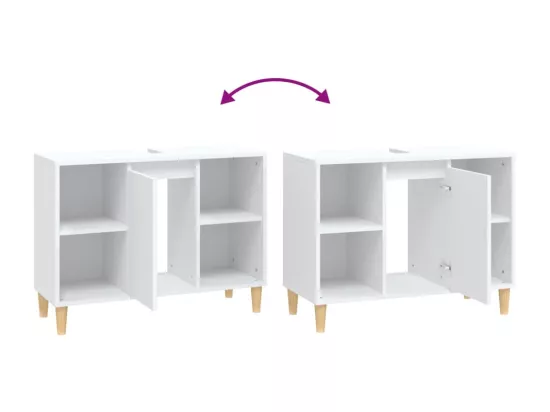 Meuble d'évier blanc 80x33x60 cm bois d'ingénierie