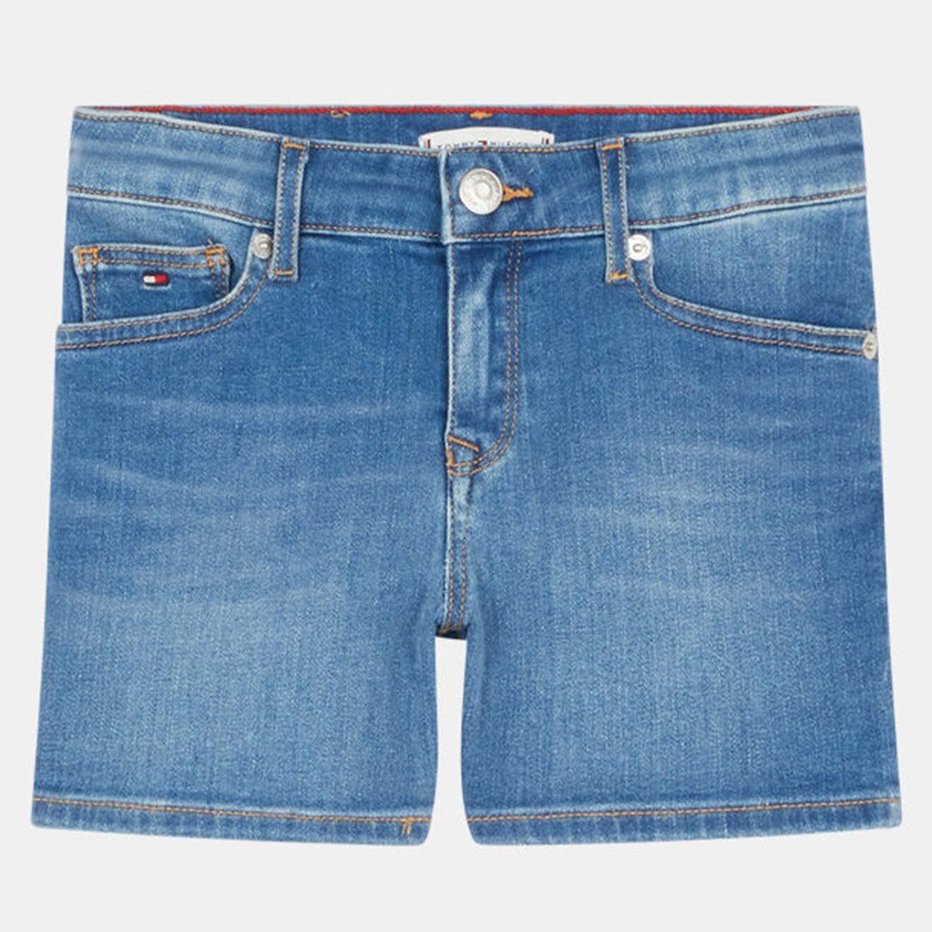Tommy Hilfiger Short ajusté Nora en Coton délavé bleu