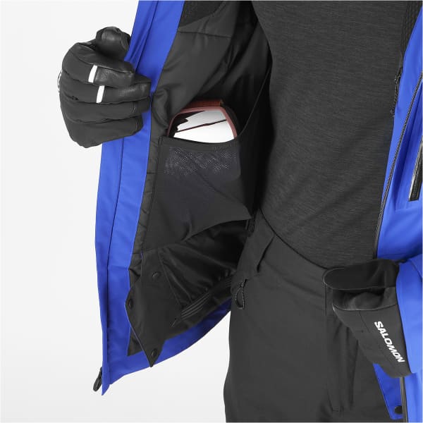 Veste de ski SALOMON BRILLIANT JACKET SURF THE WEB/DEEP BLACK