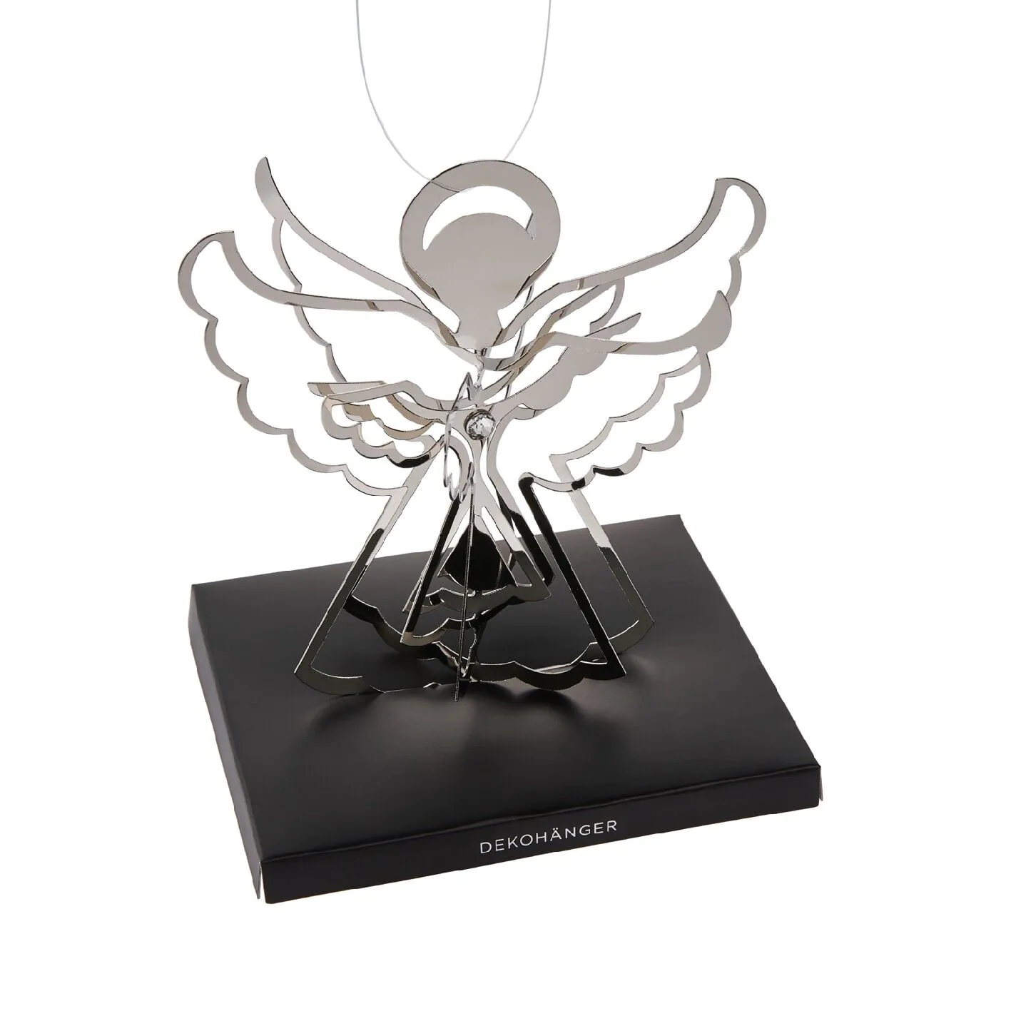 Anhänger Engel 3D, silber, 12 cm