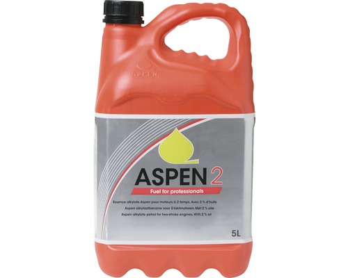 Alkylaatbenzine ASPEN 2-takt gebruiksklaar 5 L voor tuinmachines en bosbouwmachines
