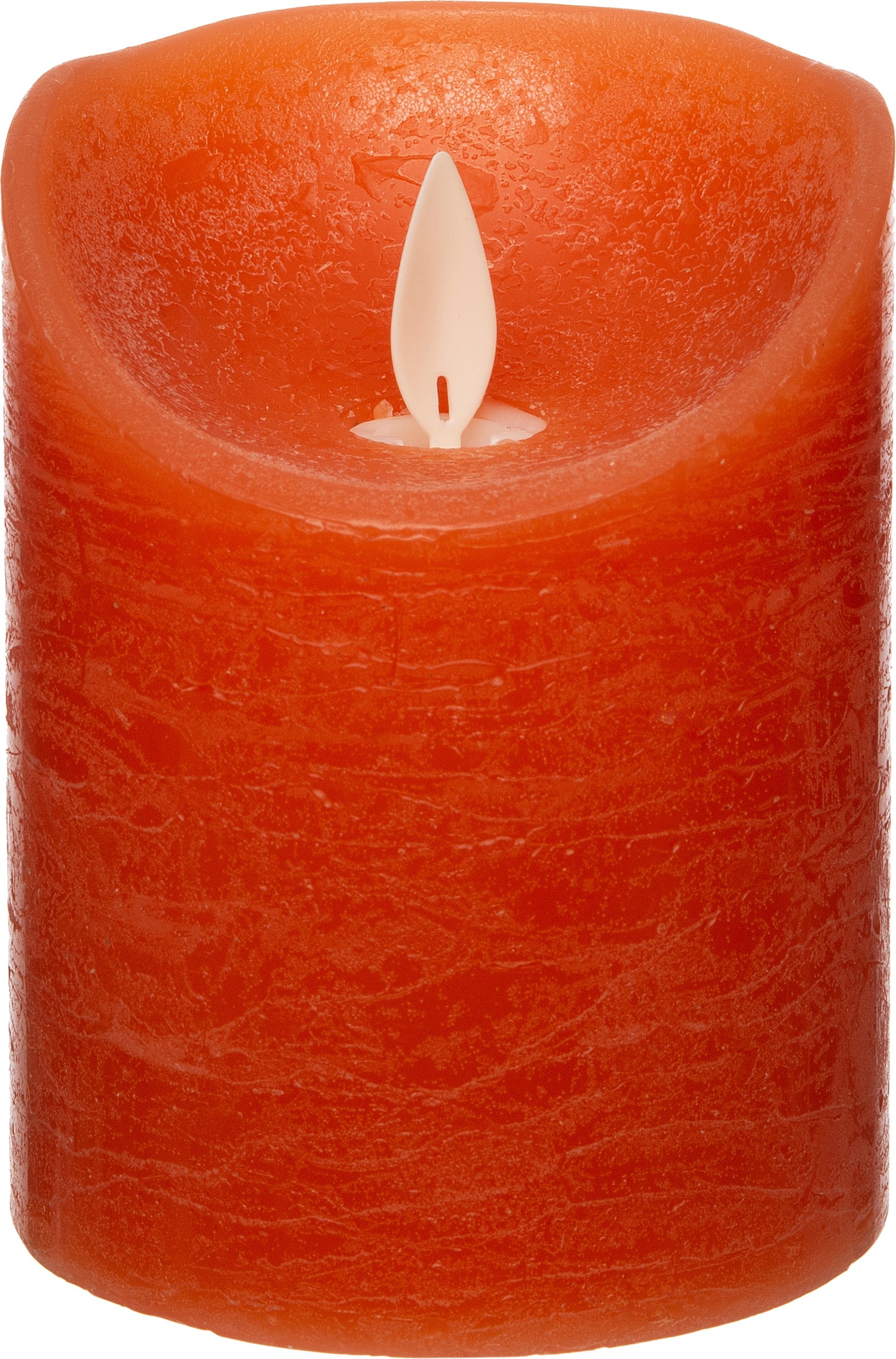 Anna's Collection LED stompkaars Rustiek oranje met timer D 7,5 H 10 cm