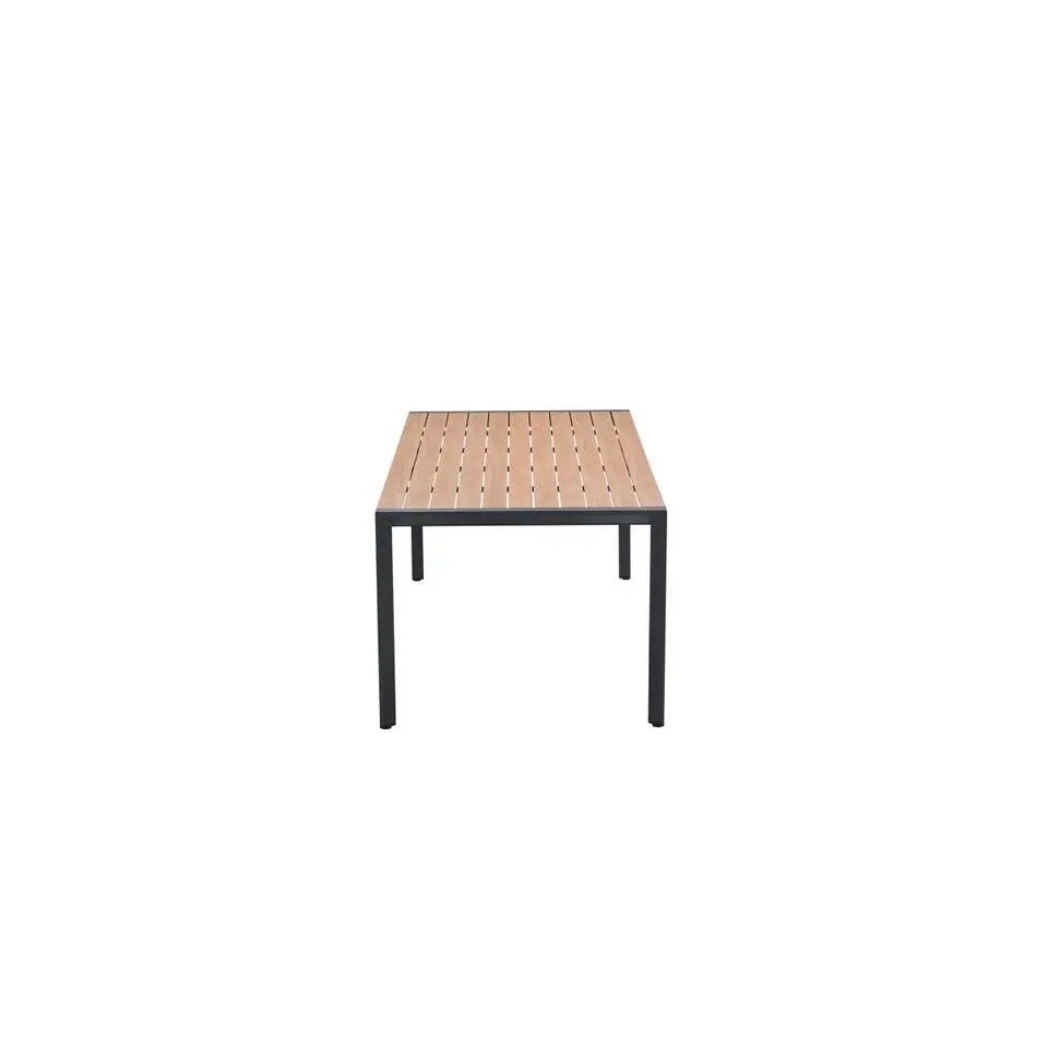 Felini tafel- 220x93 cm - carbon black - light teaklook