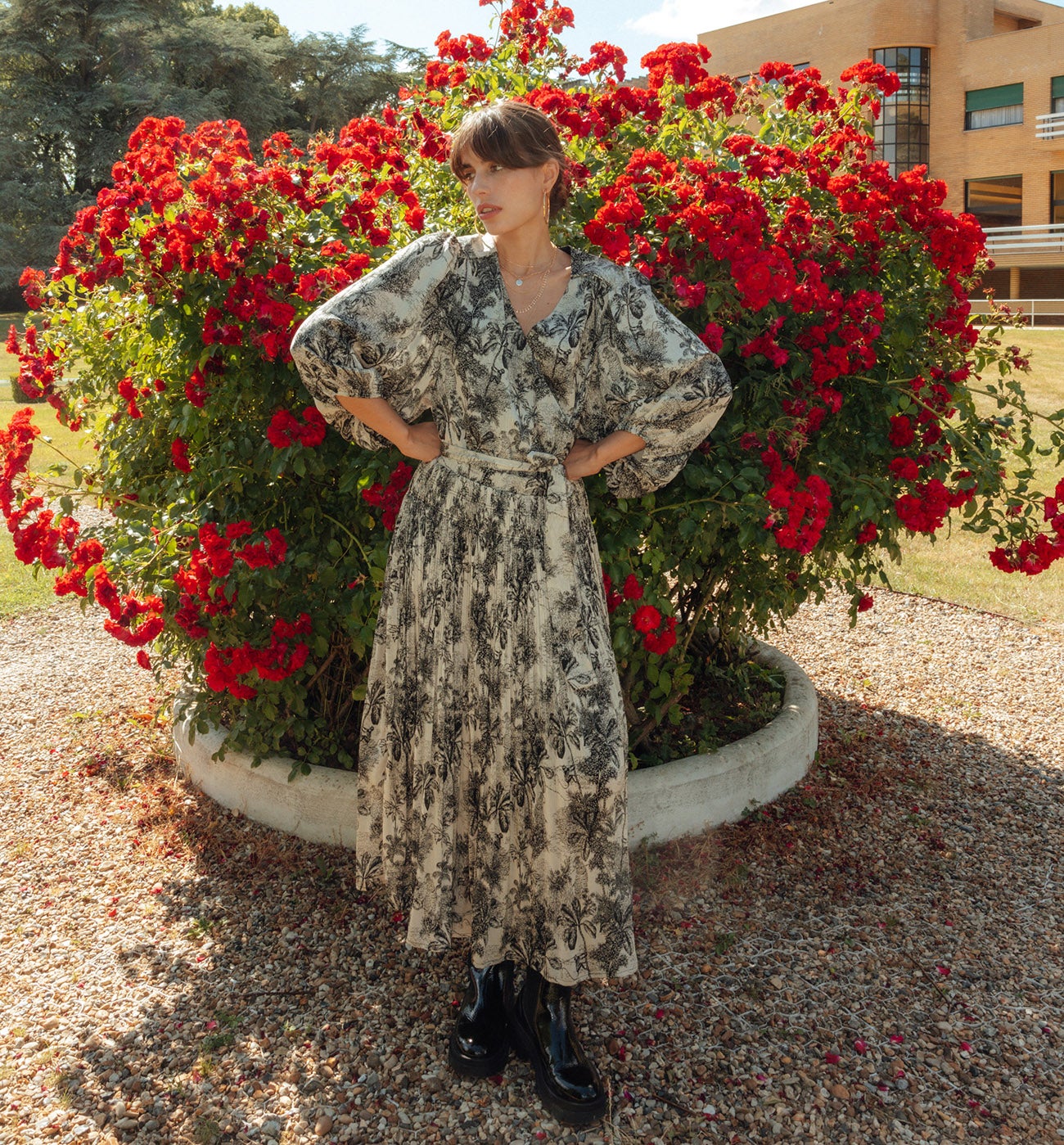 Robe inspiration toile de Jouy - Imprimé noir