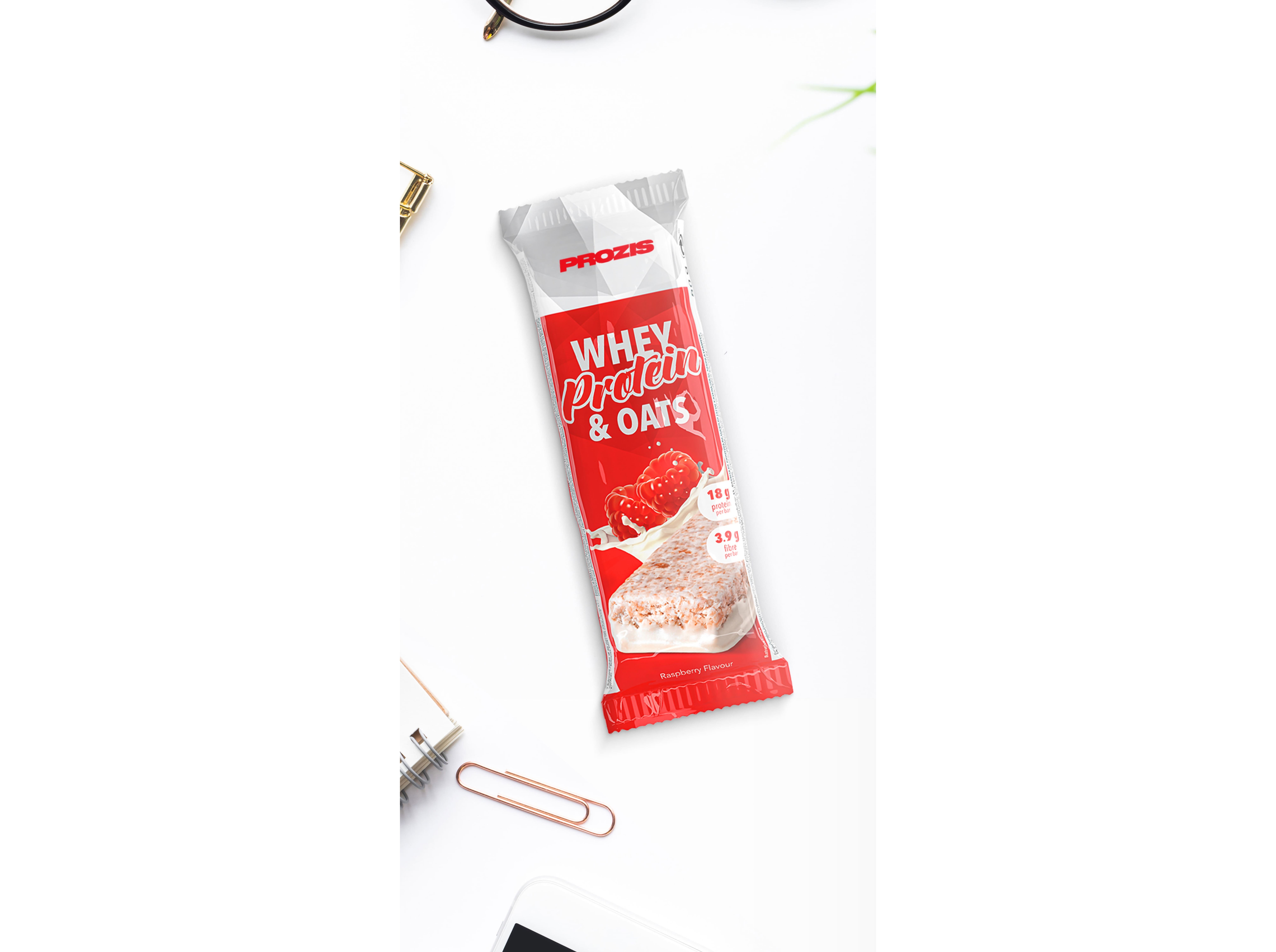 BARRA PROZIS WHEY PROTEIN & OATS FRAMBOESA 80G