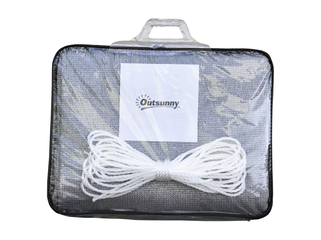 Voile d'ombrage rectangulaire 6L x 4l m HDPE gris
