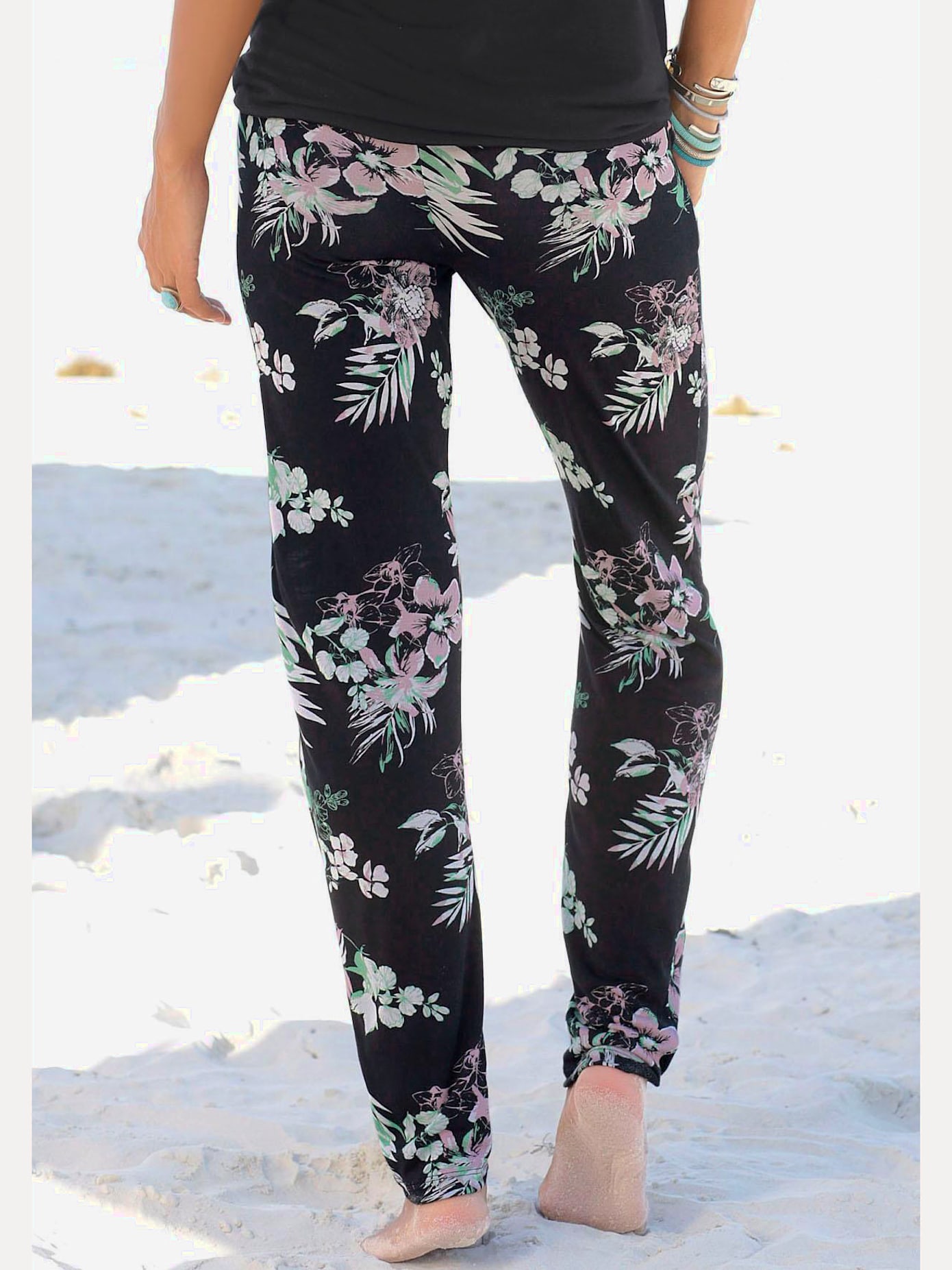 Pantalon de plage pantalon en tissu léger en viscose
