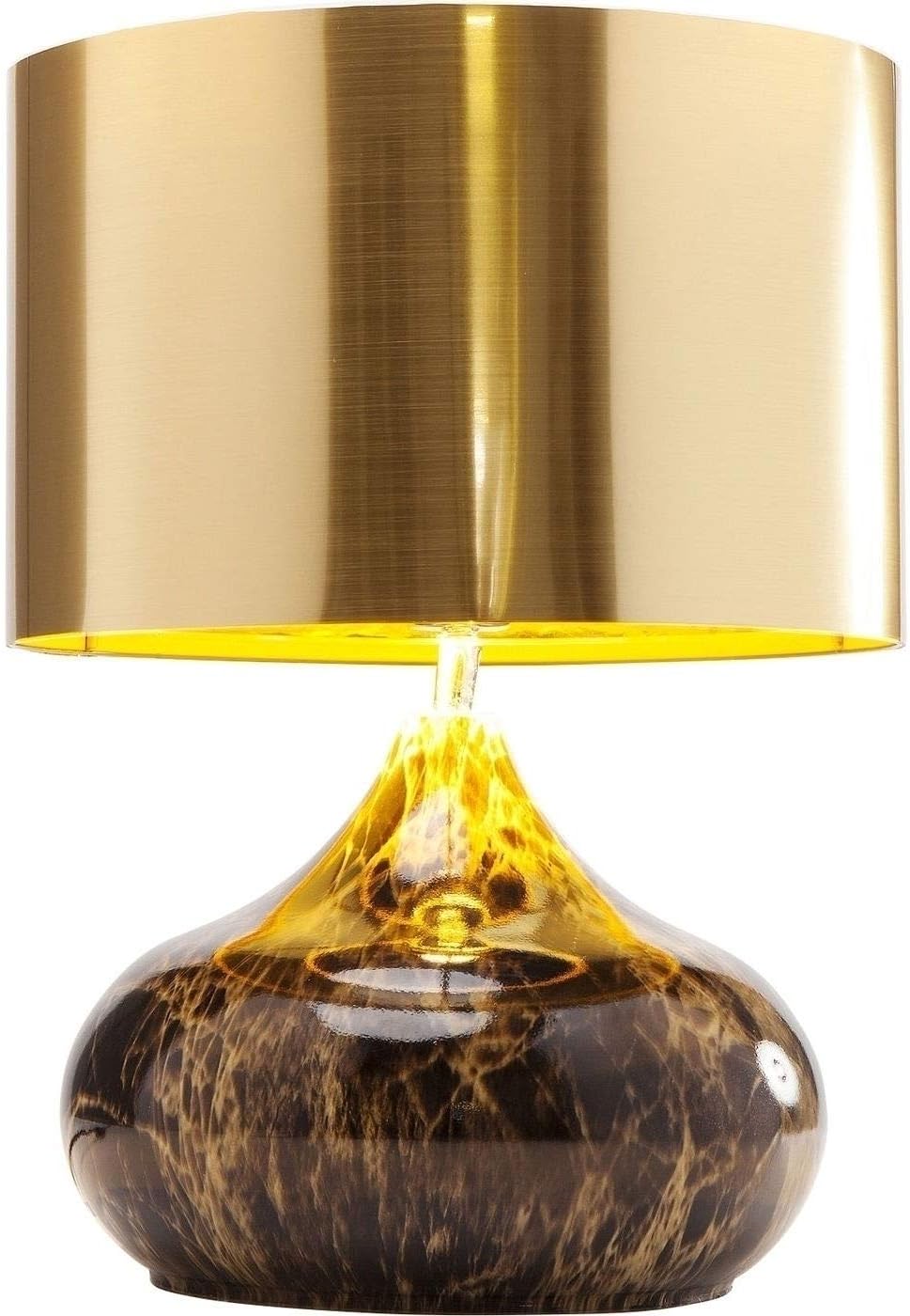 Kare Design Tischlampe Mamo Deluxe Braun/Gold, Tischleuchte, Schreibtischlampe edel, Nachttischlampe, Schreibtischlampe, Leuchtmittel nicht inklusiv, Dekoleuchte, 41x30x30cm (H/B/T)